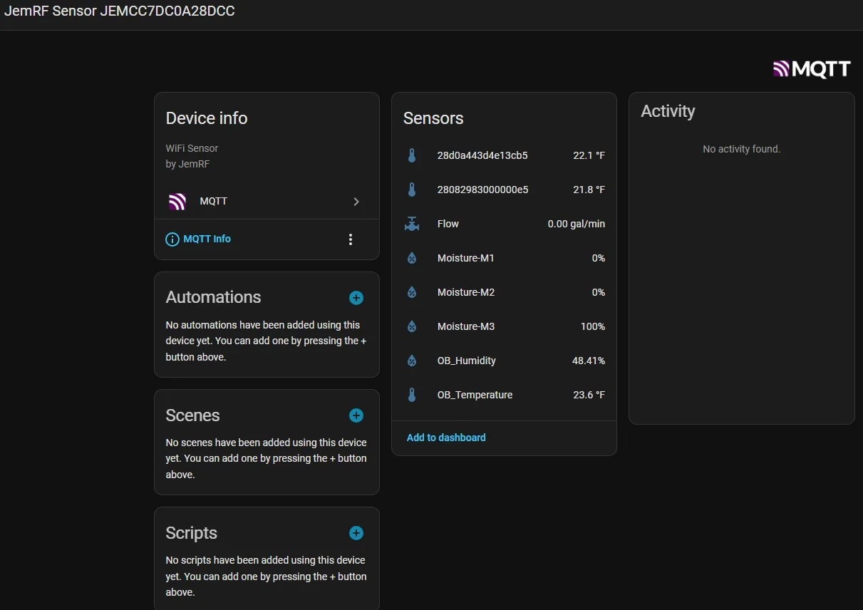 MQTT Home Assistant AutoDiscovery Sheet