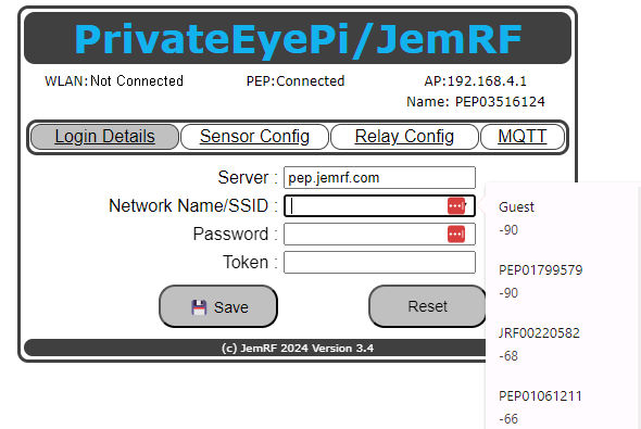 WiFi SSID Select Page