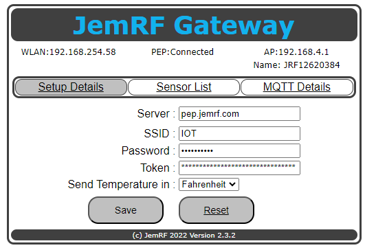 WiFi GW Jemrf Server