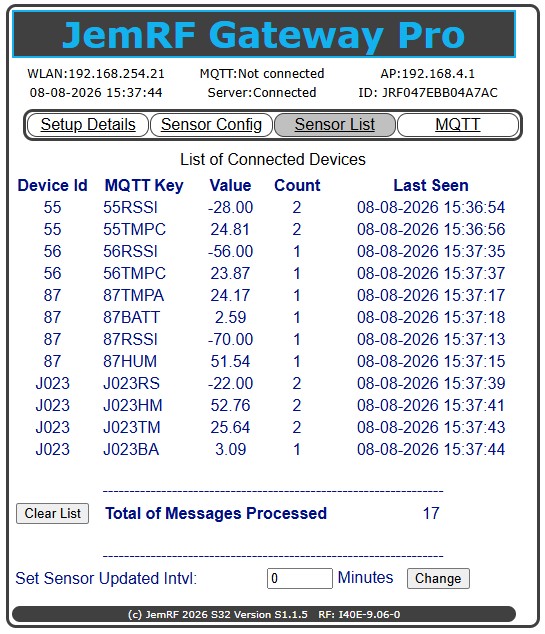 WiFi Gateway Pro List