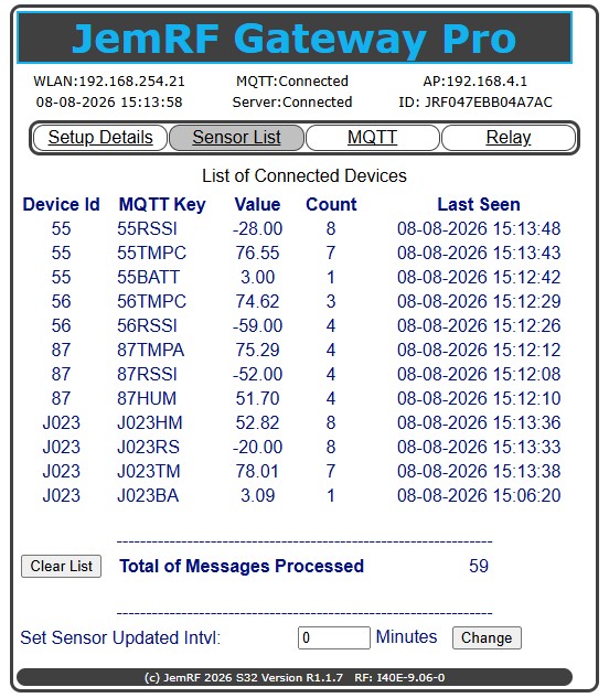 WiFi Gateway Pro List